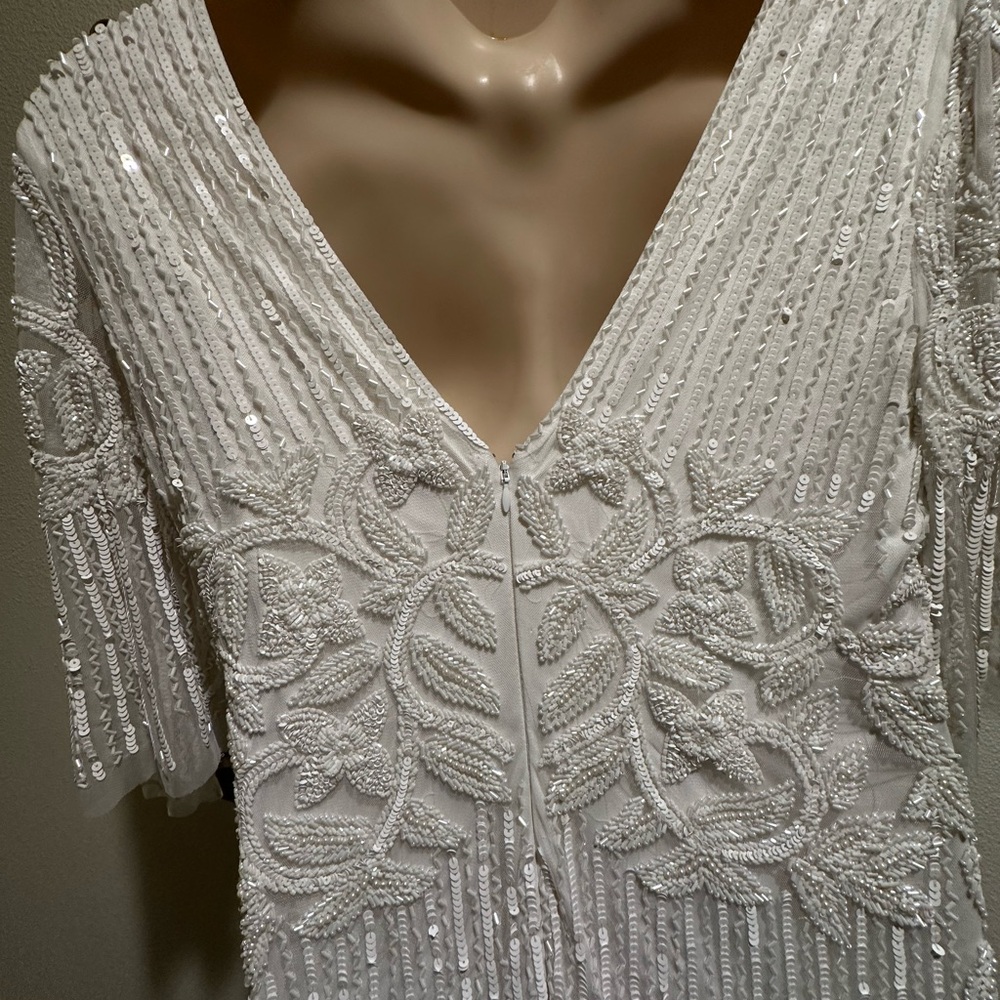 Gatsby Lady Beaded Vintage Wedding Dress. 
**WORN ONCE** **Like New** - Picture 2 of 6